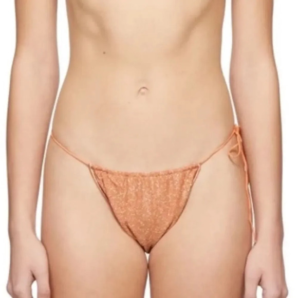 Oseree Metallic Orange Lumiere Bikini Swimsuit Bottoms Size L NWT - Picture 7 of 7